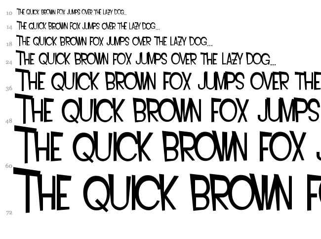 SF Intoxicated Blues font waterfall